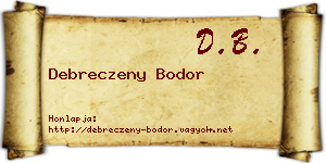 Debreczeny Bodor névjegykártya