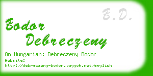 bodor debreczeny business card
